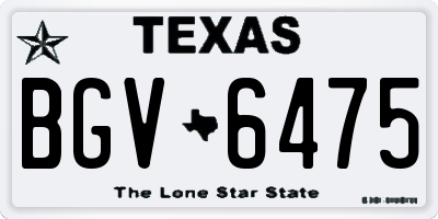 TX license plate BGV6475