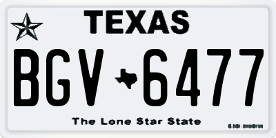 TX license plate BGV6477