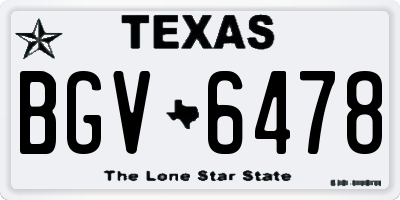 TX license plate BGV6478