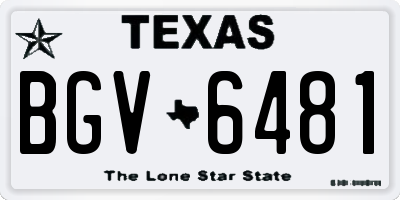 TX license plate BGV6481