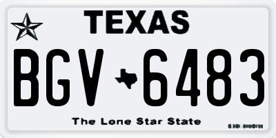 TX license plate BGV6483