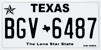 TX license plate BGV6487