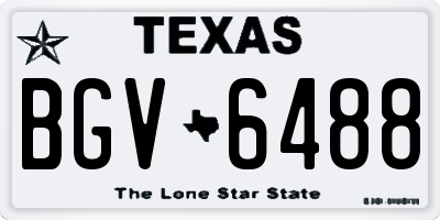 TX license plate BGV6488