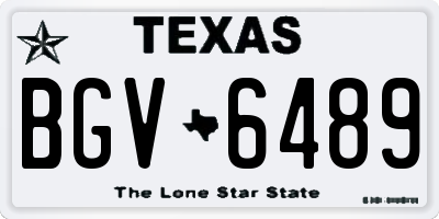 TX license plate BGV6489
