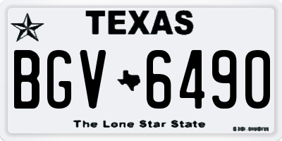 TX license plate BGV6490