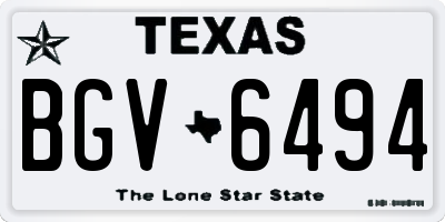 TX license plate BGV6494