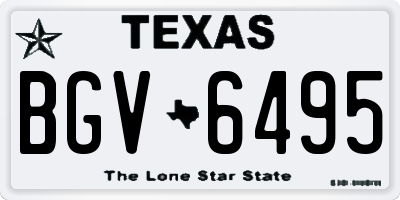 TX license plate BGV6495