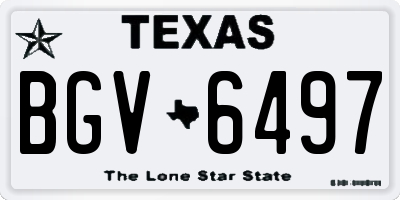 TX license plate BGV6497