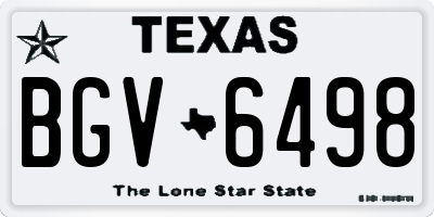 TX license plate BGV6498