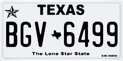 TX license plate BGV6499