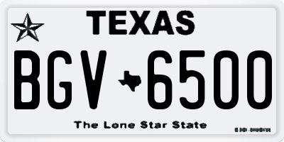TX license plate BGV6500