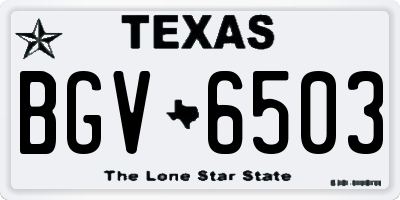 TX license plate BGV6503