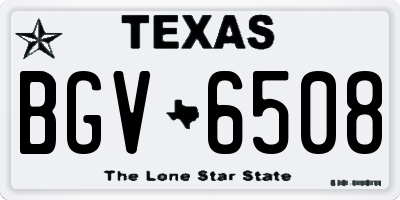TX license plate BGV6508