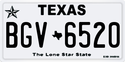 TX license plate BGV6520