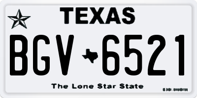 TX license plate BGV6521