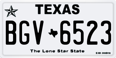 TX license plate BGV6523