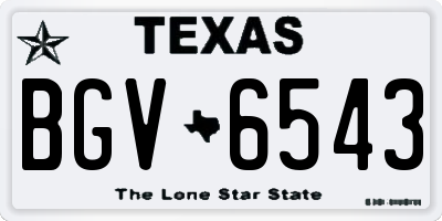 TX license plate BGV6543