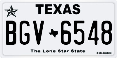 TX license plate BGV6548