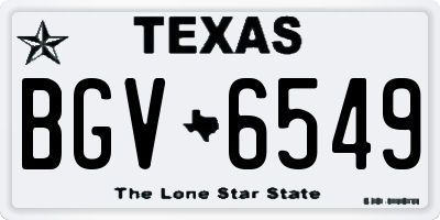 TX license plate BGV6549