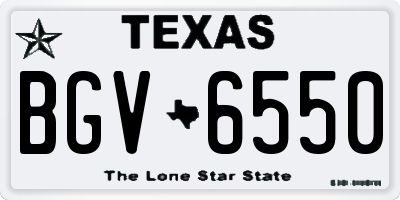 TX license plate BGV6550