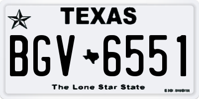 TX license plate BGV6551