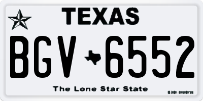 TX license plate BGV6552