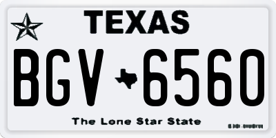 TX license plate BGV6560