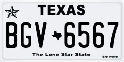 TX license plate BGV6567