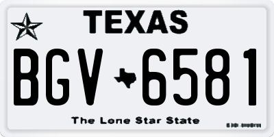 TX license plate BGV6581