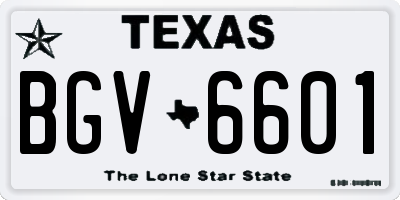 TX license plate BGV6601