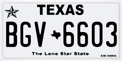 TX license plate BGV6603