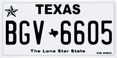 TX license plate BGV6605