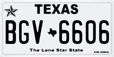 TX license plate BGV6606