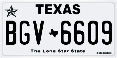TX license plate BGV6609