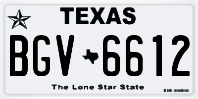 TX license plate BGV6612