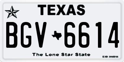 TX license plate BGV6614