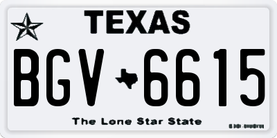 TX license plate BGV6615