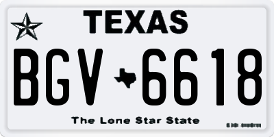 TX license plate BGV6618