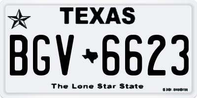 TX license plate BGV6623