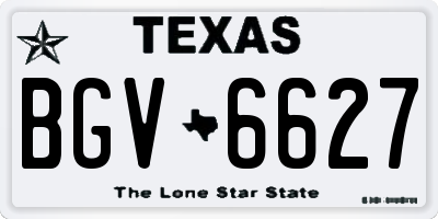 TX license plate BGV6627