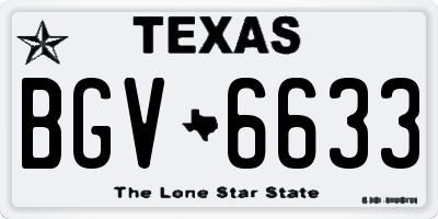 TX license plate BGV6633