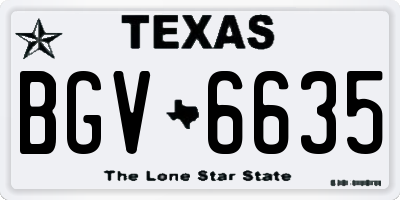 TX license plate BGV6635