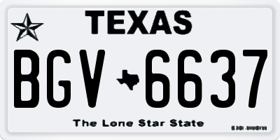 TX license plate BGV6637