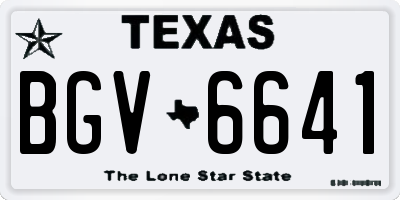 TX license plate BGV6641