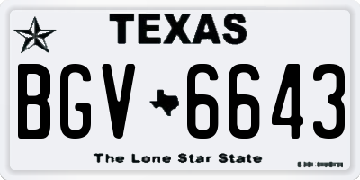 TX license plate BGV6643