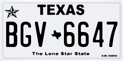 TX license plate BGV6647