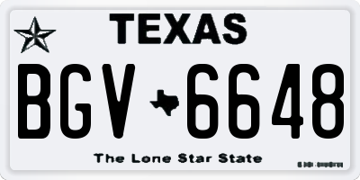 TX license plate BGV6648