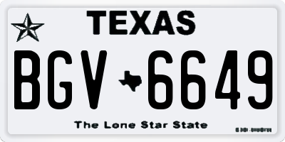 TX license plate BGV6649