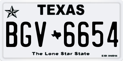 TX license plate BGV6654