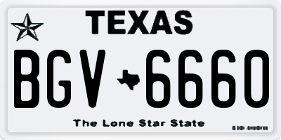 TX license plate BGV6660